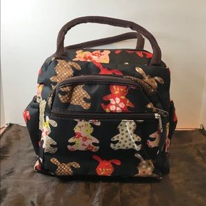 Portable Bag women Tote Bag with colorful bunnies